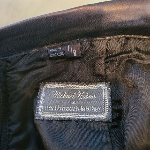 Black North Beach Leather Skirt Size 4 - Picture 4 of 4